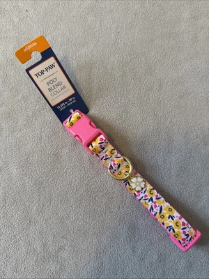 Medium (14-20”) Pet Collar, Floral, Top Paw, New - Image 1 of 4