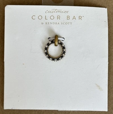 Anillo colgante Kendra Scott con dije tono dorado con circonita cúbica blanca nuevo con etiquetas $20 venta al por menor Foto 1 de 4
