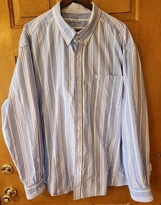Ralph Lauren Chaps Oxford Long Sleeve Stretch Button Down Blue Yellow Shirt  4XB - Picture 1 of 6