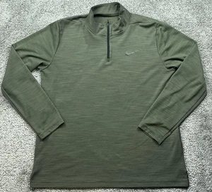 Nike Dri-FIT 1/4 Zip Pullover Herren Large Grün Meliert Langarm Laufen Golf - Bild 1 von 17