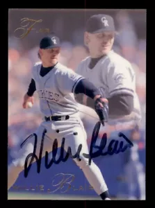 SIGNED 1993 FLAIR #36 WILLIE BLAIR AUTOGRAPH COLORADO ROCKIES - Picture 1 of 2