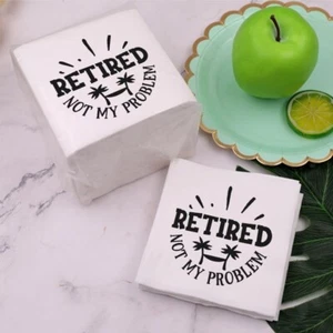 NEU Packung mit 100 4,5 x 4,5 Ruhestand Cocktail Servietten Party Servietten Getränk - Bild 1 von 6