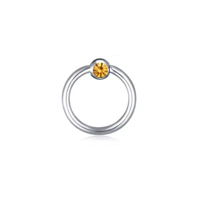 4pc 16g CZ Steel Septum Nose Eyebrow 8mm Ring Hoop 3mm Ball Ear Lip CBR Piercing Foto 1 de 4