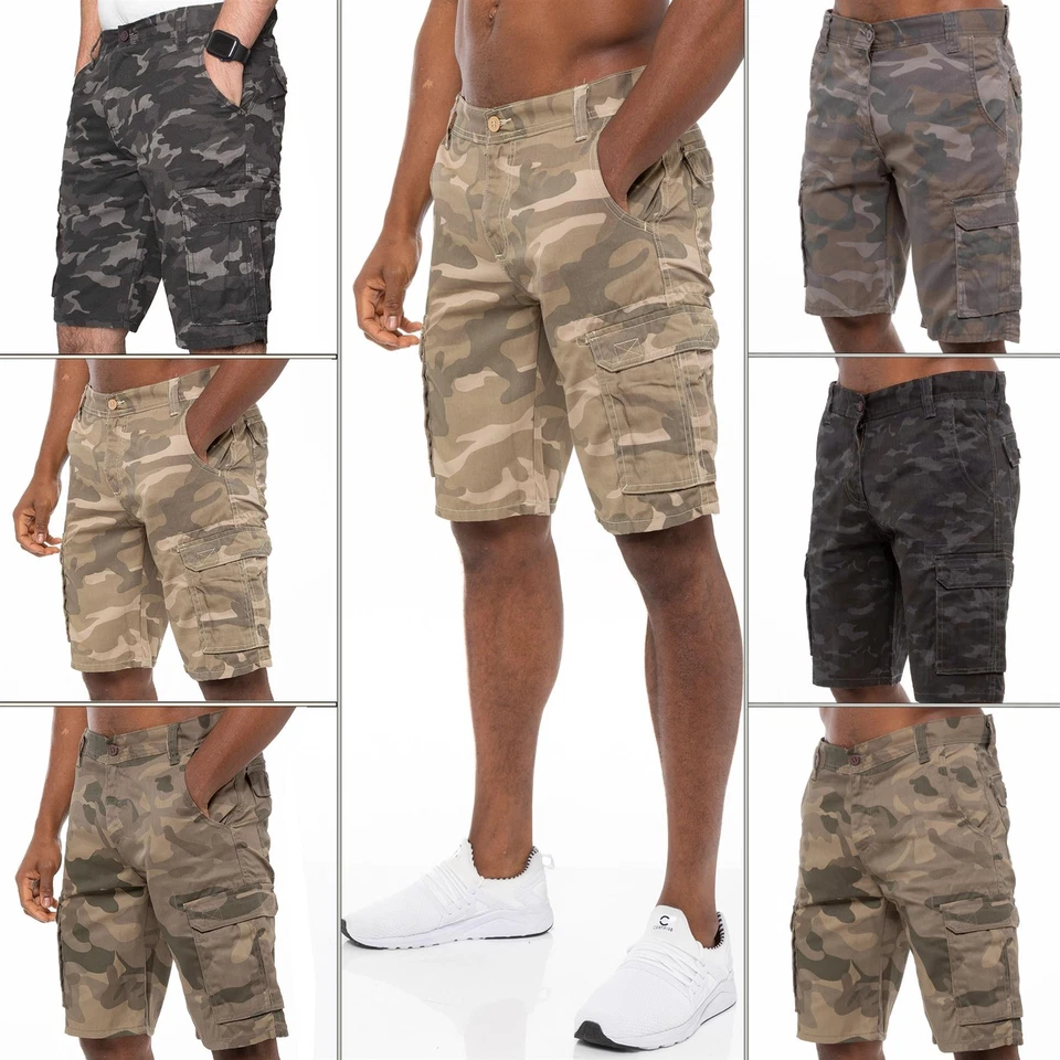 Pantalones Cortos de Combate Kruze Para Hombres Pantalones Cortos de Carga Ejército Camuflaje Jeans Camuflaje Trabajo Medio Pantalones Foto 1 de 2