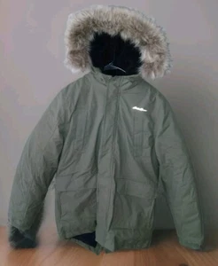 Eddie Bauer Kids Size Large 14/16 Olive Green Color Fur Line Hood - Picture 1 of 9