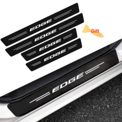 4PC  Accessories Car Door Sill Scuff Plate Protector Step Sticker For Ford Edge Foto 1 de 4