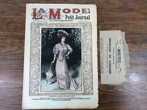 Revue LA MODE DU PETIT JOURNAL Année 1907 + Patron Pattern DOUBLURE DE CORSAGE - Foto 1 di 2