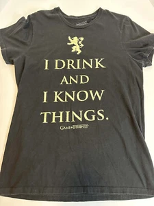 Game of Thrones T-Shirt Men's L Blk Tyrion I Drink And I Know Things shirt - Picture 1 of 5