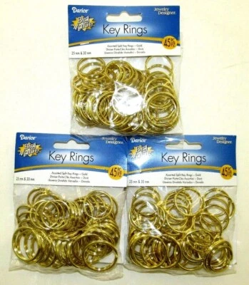 Llaveros divididos de oro DARICE 3 paquetes de 45 anillos / 135 en total Foto 1 de 3