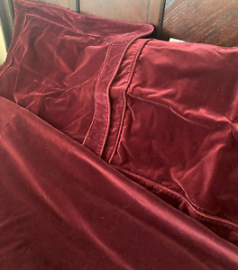 New Hawthorne Hill Queen duvet set Ruby Red Velvet Shams + bed skirt Velvet (4)