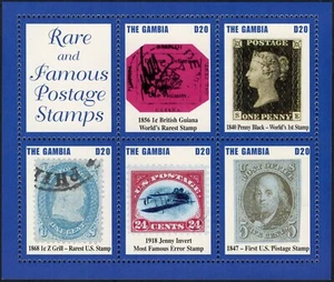 Gambia #2871a-e, postfrisch, sehr guter Zustand - Souvenirblatt mit 5x berühmten Briefmarken, Lebenslauf $ 11,00 - Bild 1 von 1
