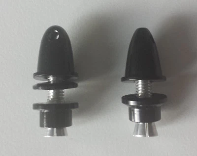 2 Stück 3,0mm ALU Spinner Propeller Mitnehmer Prop Adapter + Klemmkonus SCHWARZ - Bild 1 von 2