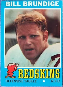1971 Topps BILL BRUNDIGE #216 Washington REDSKINS, EX, Nice Border - Foto 1 di 3