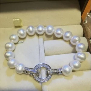10-11 mm AAA gute Südsee weiße Perlen Armband Sterlingsilber Verschluss 7,5-8 Zoll - Bild 1 von 6