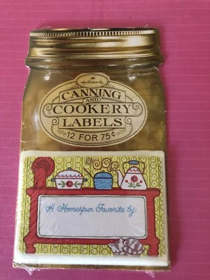 复古 Hallmark 罐头烹饪共济会罐标签全新密封套装 12 70 年代厨房 — 第 1/3 张图片