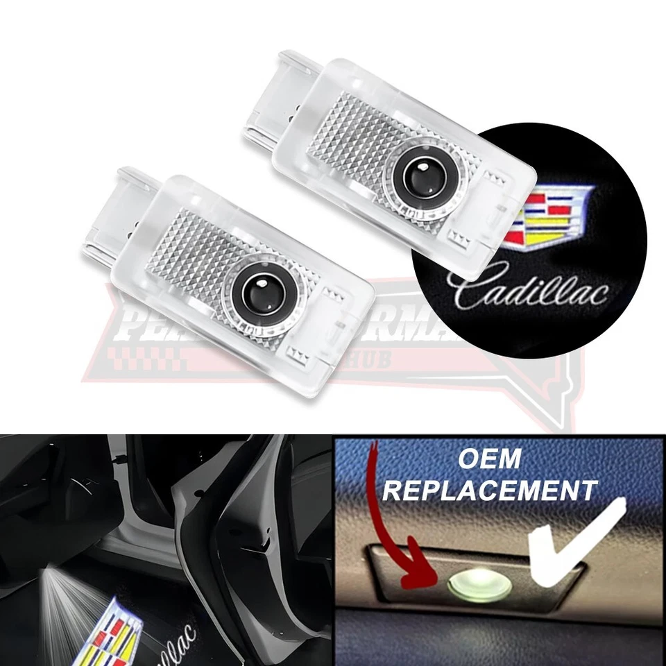 2PCS Colour Ghost LED Door Step Courtesy Shadow Lights For ATS SRX XT5 XTS CT6 Foto 1 de 4