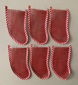 Vintage Set of 6 1950s Christmas Candy Stockings - Old Store Stock - Picture 1 of 1