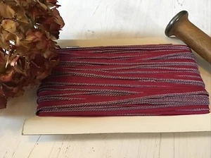 5 Meter lila zweifarbig gemusterte Borte. - Bild 1 von 4