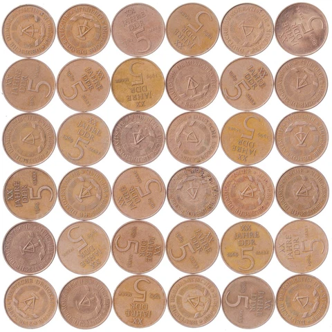 East German 5 Mark 100 Coins | 20 Years of GDR | Deutsche Demokratische | 1969 Cover