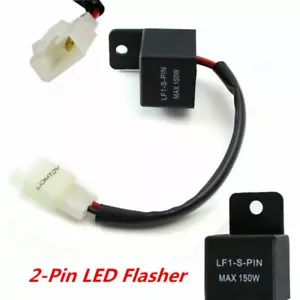 2-Pin Electronic LED Flasher Relay Universal Turn Signal Light Hyper Flash Kit - Picture 1 of 9