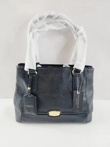 Borsa tote Tignanello nera roebling shopper pelle ciottolata con specchio da appendere RFID - Foto 1 di 12