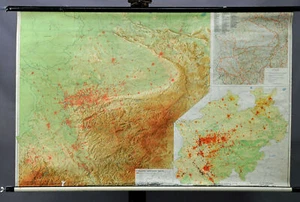 Schulwandkarte Rollbild Poster Geographie Landkarte Nordrhein-Westfalen - Bild 1 von 1