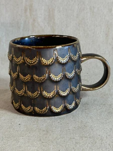 Starbucks Anniversary Brown Gold Scales Siren Relief Ceramic Handle Mug 10oz - Picture 1 of 7