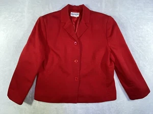 Pendleton Blazer Womens 12 Jacket 90s VTG Red Waffle Weave Cotton CareerCore - Picture 1 of 18