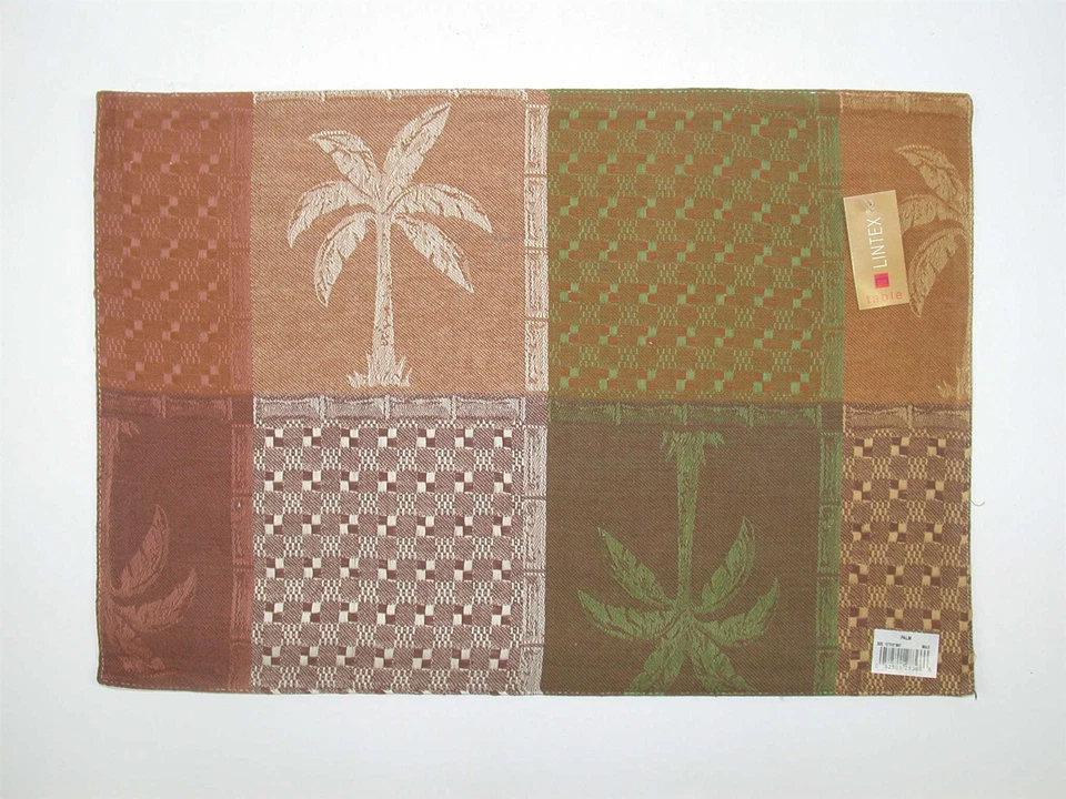 (6) Lintex Reversible 100% Cotton Placemats ~ Palm ~ 13" x 19" NEW - Image 1 of 1