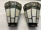 Pair (2) Hampton Bay Stained Glass Tiffany Style Sonoma Pattern Glass 2" Fitter