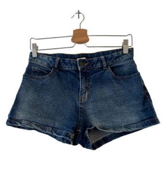 Joe Boxer Juniors Denim Jean Shorts Size 7 Dark Wash Mid-Rise 5-Pocket 2" Inseam - Imagem 1 de 4