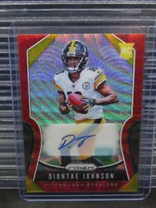 2019 Prizm Diontae Johnson Red Wave Prizm Rookie Auto RC #087/149 Steelers A764