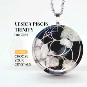 VESICA PISCIS TRINITY Custom Orgone Generator. Choose over +50 crystals. EMF - Picture 1 of 12