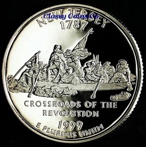 1999 S New Jersey Silber PP State Quarter ☆☆ ideal für Sets ☆☆ aus Proof Set - Bild 1 von 2