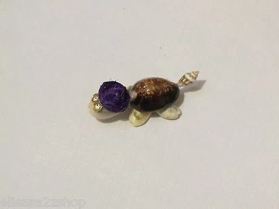 Chapéu festa roxo feito à mão super fofo conchas marinhas concha tartaruga óculos  - Imagem 1 de 4