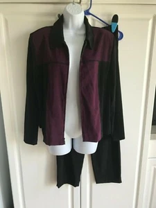 Gebrauchter Briggs Blazer/Hose Set schwarz/lila Blazer Größe 14 Hose Größe 8 - Bild 1 von 9
