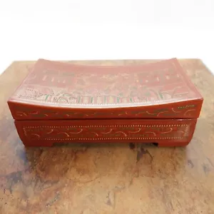 Vintage asiatische burmesische Betelnussdose Ku-Nan-Kan-Byat Burma Orange Lackgeschirr 7,7 - Bild 1 von 22