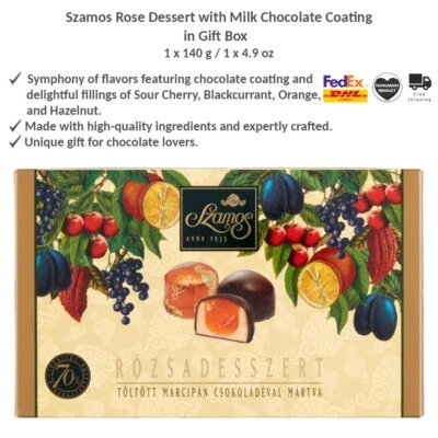 Handmade Szamos Mixed Filled Marzipan Dessert with Milk Chocolate Coating 1x140g - Image 1 of 2