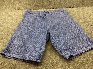 Caribbean Joe Shorts Womens 10 Blue Leaves Bermuda Preppy - Picture 1 of 12