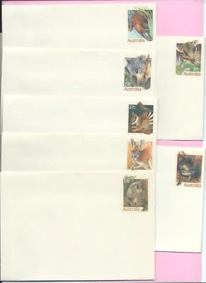 AUSTRALIA 1982 Set of 7 PSE's - Unused - State FAUNA EMBLEMS (animals) - Mint — 第 1/2 张图片