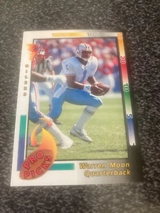 1992 WILD CARD FOOTBALL INSERT PRO PICKS CARD #3 WARREN MOON - Picture 1 of 2
