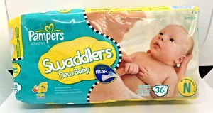 Pampers Swaddlers New Baby Diapers Sesame Street 2009 36 ct Sealed - Picture 1 of 4