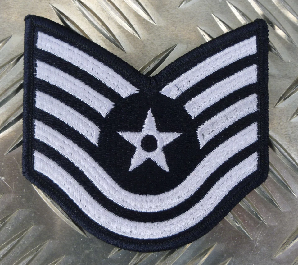US Air Force USAF Technical Sergeant Military Sew on Badge Patch - NEW - Image 1 of 2