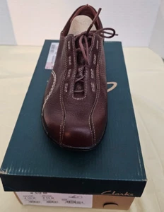 Clarks Zapatos Mujer 8.5 M Informales Oxford Cuero Marrón Cómodos Con Cordones 84706 - Imagen 1 de 6