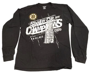 Boston Bruins T-Shirt 2011 Stanley Cup Champions Reebok Langarmshirt Medium - Bild 1 von 4