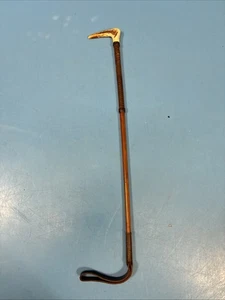 Antique Riding Crop ~ Antler Handle ~ English Euro Equestrian Hunting & Leisure - Picture 1 of 11