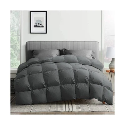 puredown® Goose Feather Comforter King Size, Pinch Pleat All Season... Fast - Image 1 of 4