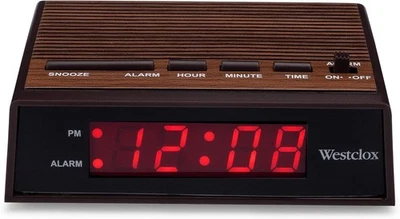 Westclox Retro Estilo Madera Fácil de Leer Super Brillante Pequeña Mesa de Noche Ascendente  Foto 1 de 4