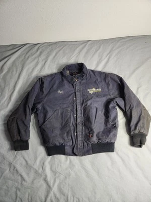 VTG Walls FR Flame Resistant Canvas Jacket Mens Large Navy Blue Lined Full Zip - Image 1 of 4