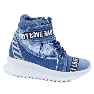 Denim Boots Shoes, Handmade Women's Sports Boots,Women's Sexy Boots,Birthday Gif - Picture 1 of 6